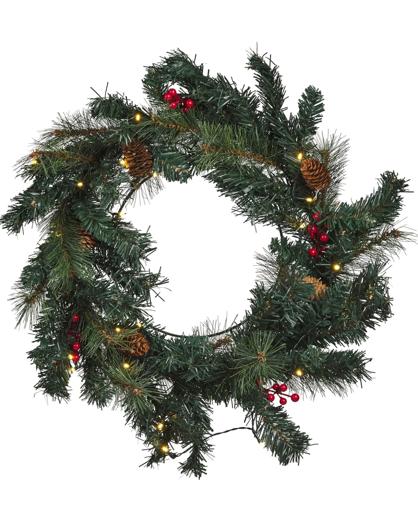 Julekrans LED TENALA Grøn 60 cm