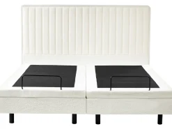 Justerbar seng Boucle CASTELLAN 180 x 200 cm Cremehvid