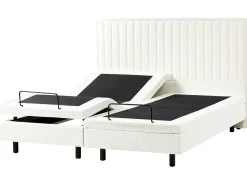 Justerbar seng Boucle CASTELLAN 180 x 200 cm Cremehvid
