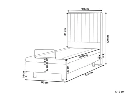Justerbar seng Boucle CASTELLAN 90 x 200 cm Cremehvid
