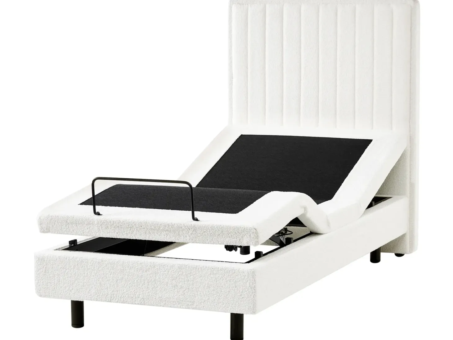 Justerbar seng Boucle CASTELLAN 90 x 200 cm Cremehvid