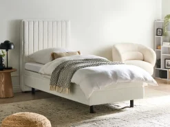 Justerbar seng Boucle CASTELLAN 90 x 200 cm Cremehvid