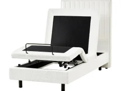 Justerbar seng Boucle CASTELLAN 90 x 200 cm Cremehvid