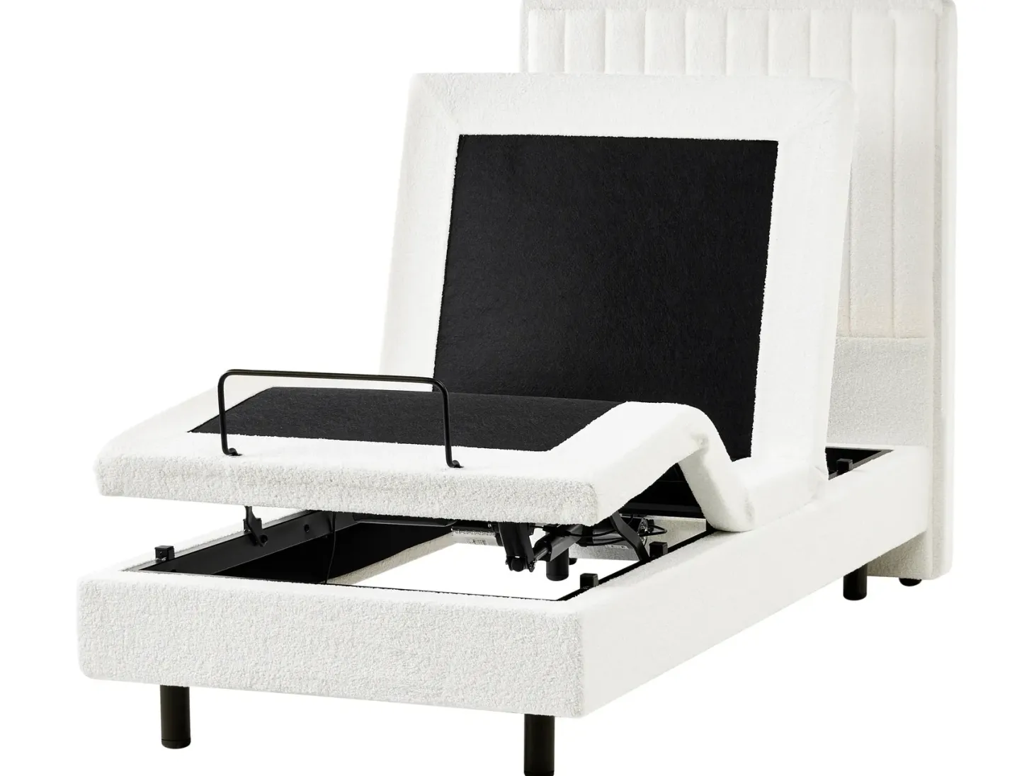 Justerbar seng Boucle CASTELLAN 90 x 200 cm Cremehvid