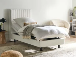 Justerbar seng Boucle CASTELLAN 90 x 200 cm Cremehvid