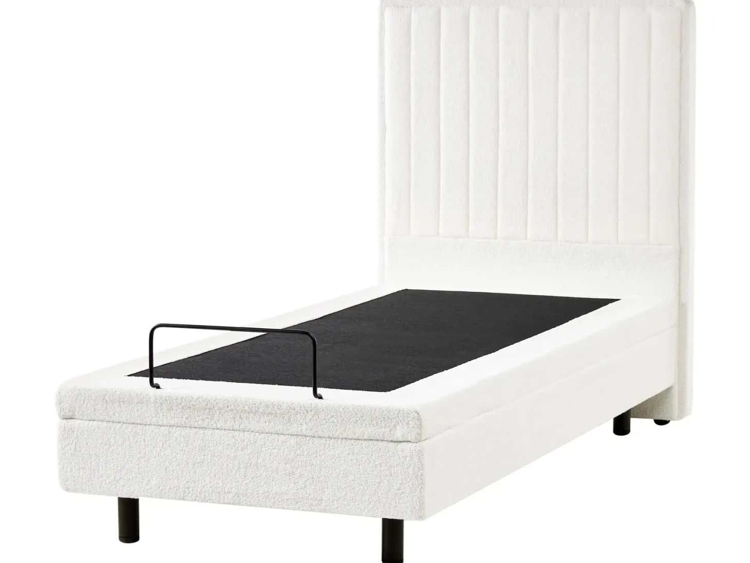 Justerbar seng Boucle CASTELLAN 90 x 200 cm Cremehvid