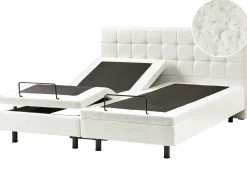 Justerbar seng Boucle DUKE 180 x 200 cm Cremehvid