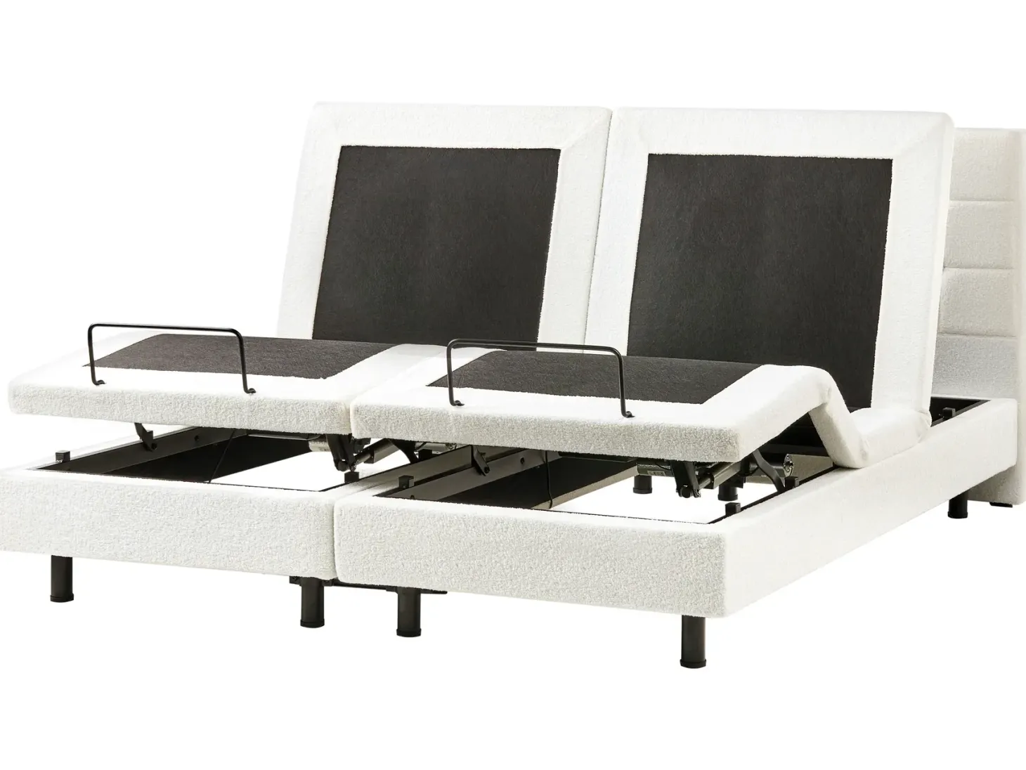 Justerbar seng Boucle DUKE 180 x 200 cm Cremehvid