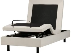 Justerbar seng uden hovedgærde CASTELLAN 90 x 200 cm Lys Beige