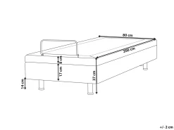 Justerbar seng uden hovedgærde CASTELLAN 80 x 200 cm Lysegrå