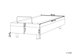 Justerbar seng uden hovedgærde DUKE 90 x 200 cm Beige