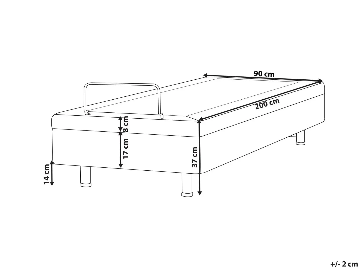 Justerbar seng uden hovedgærde CASTELLAN 90 x 200 cm Beige