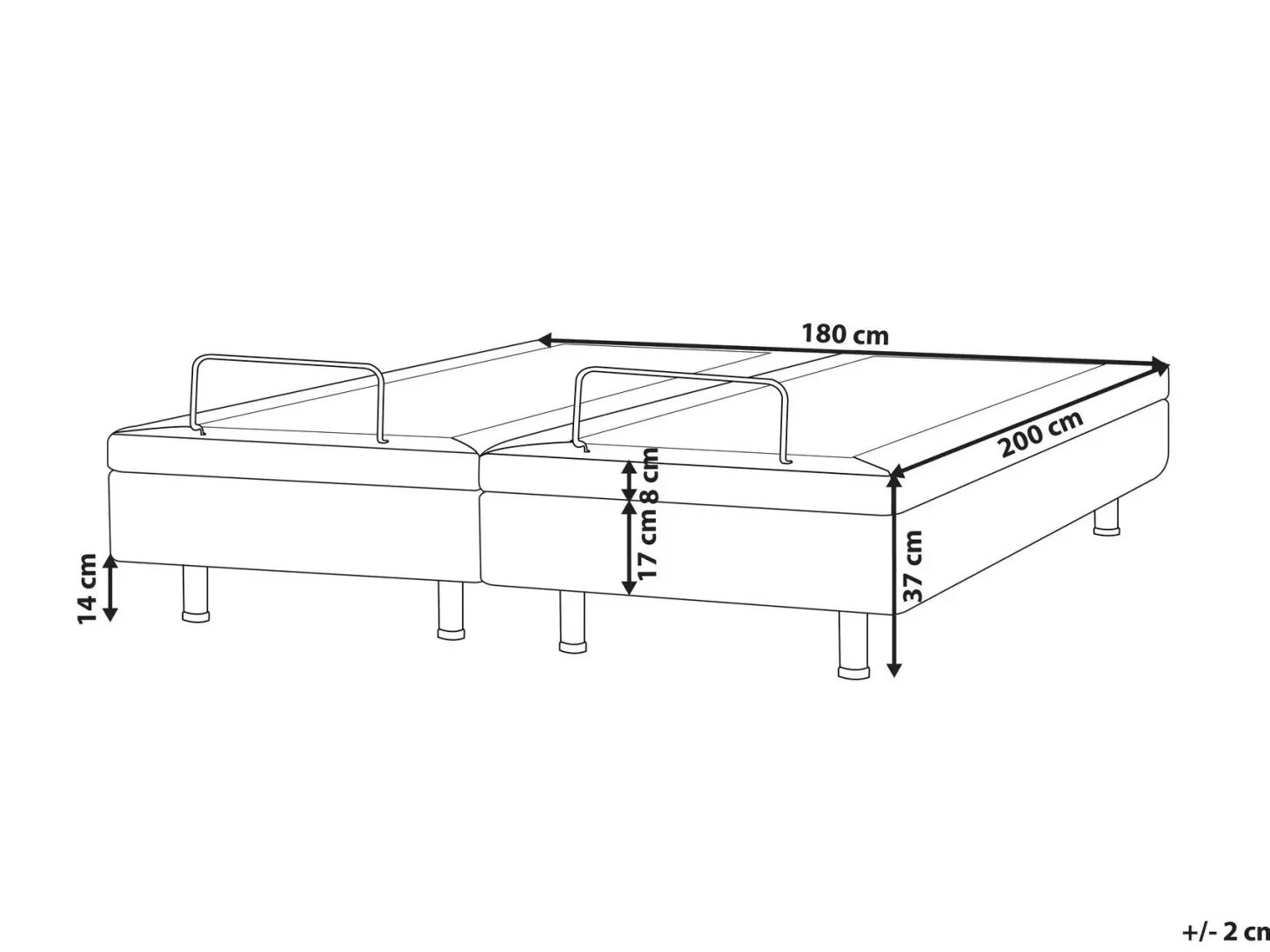 Justerbar seng uden hovedgærde CASTELLAN 180 x 200 cm Beige