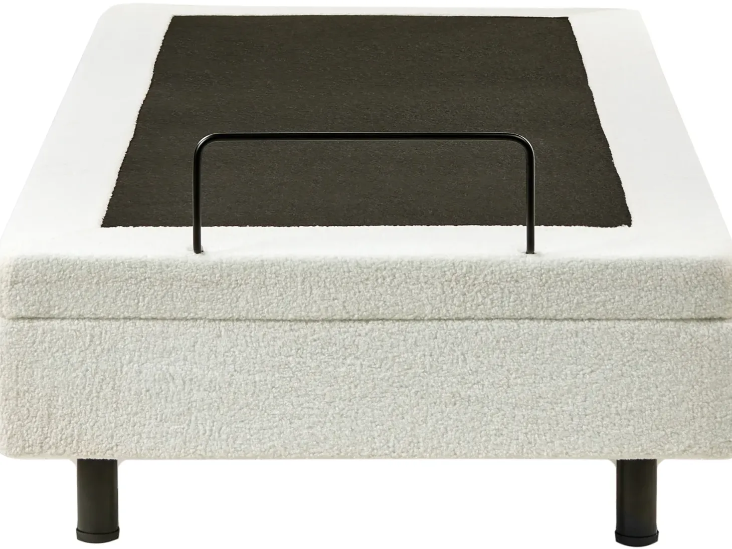 Justerbar seng uden hovedgærde Boucle DUKE 90 x 200 cm Cremehvid