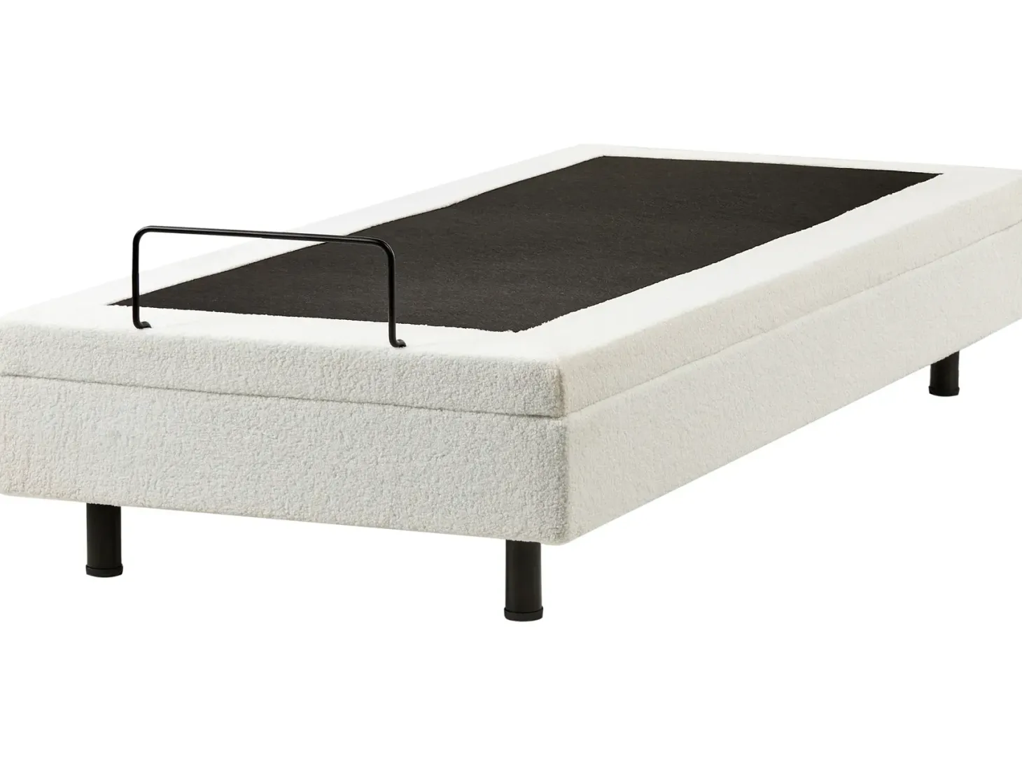 Justerbar seng uden hovedgærde Boucle DUKE 90 x 200 cm Cremehvid