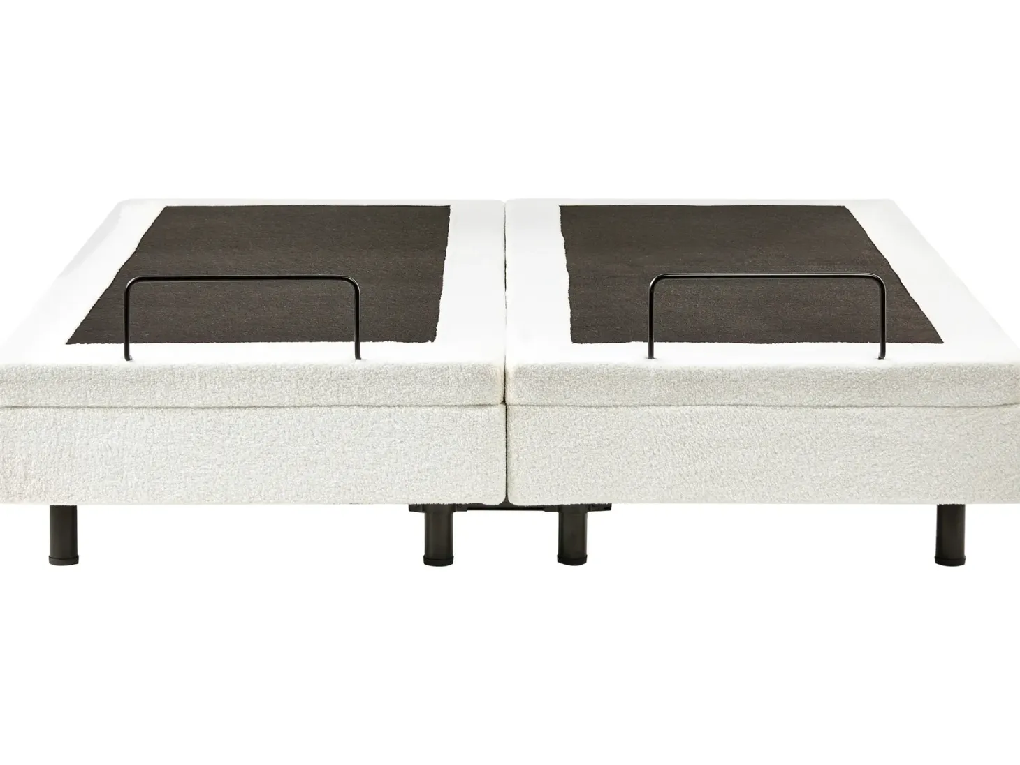 Justerbar seng uden hovedgærde Boucle DUKE 180 x 200 cm Cremehvid