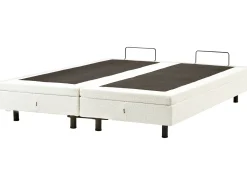 Justerbar seng uden hovedgærde Boucle DUKE 180 x 200 cm Cremehvid