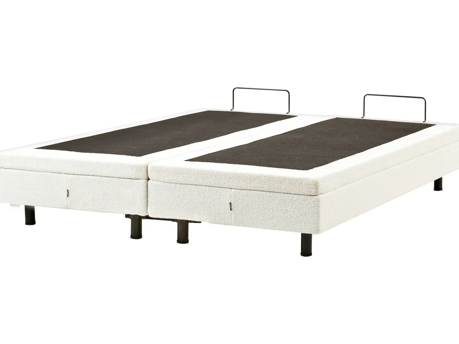 Justerbar seng uden hovedgærde Boucle DUKE 180 x 200 cm Cremehvid