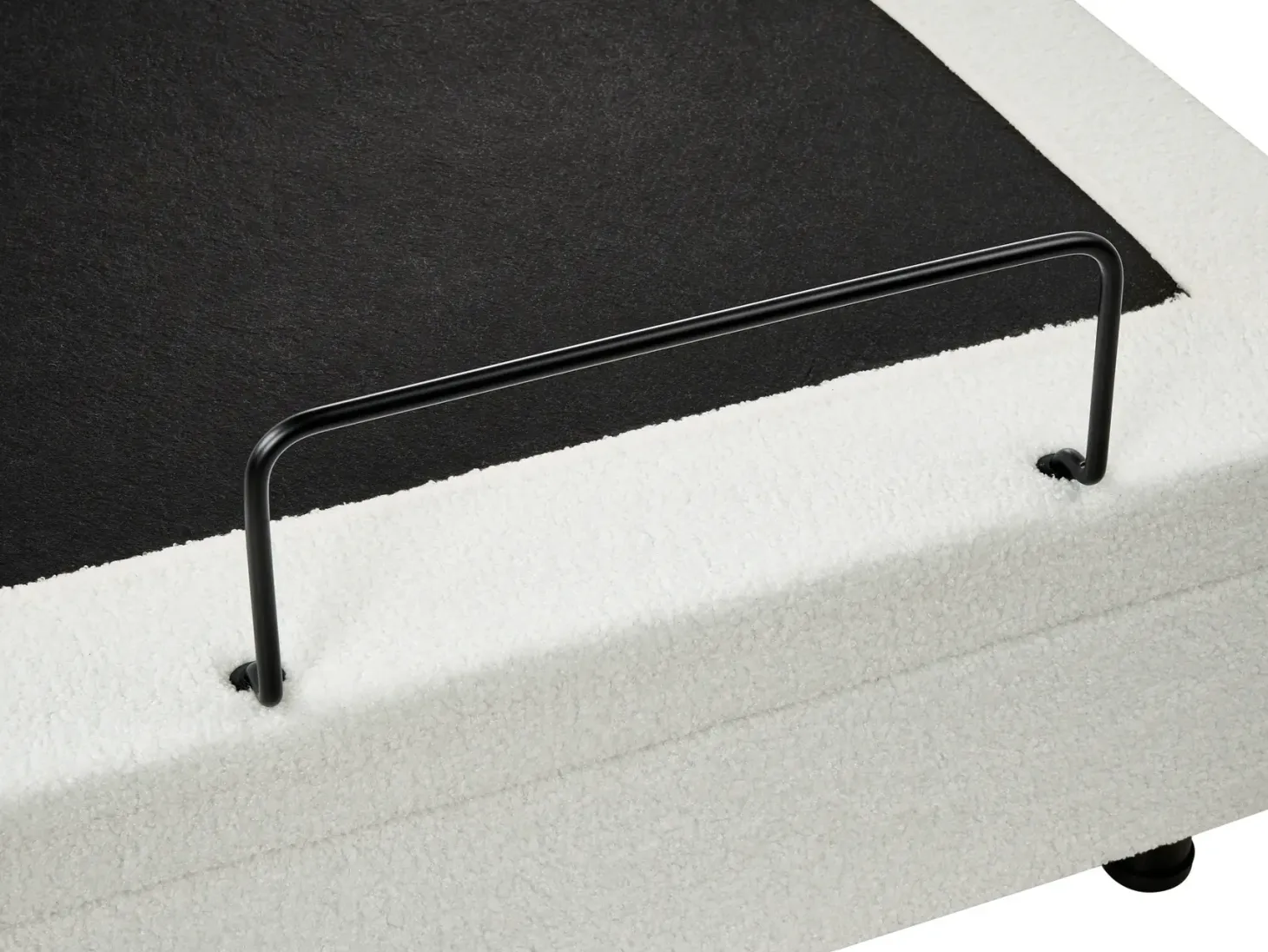 Justerbar seng uden hovedgærde Boucle DUKE 180 x 200 cm Cremehvid