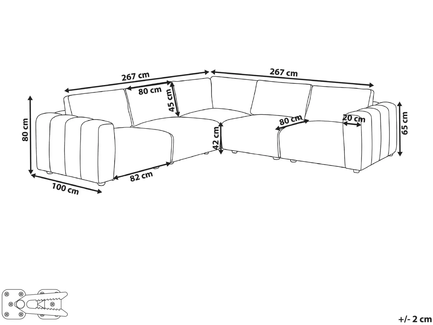 KIVVIK 5 personers Hjørnesofa modul Højrevendt Grøn