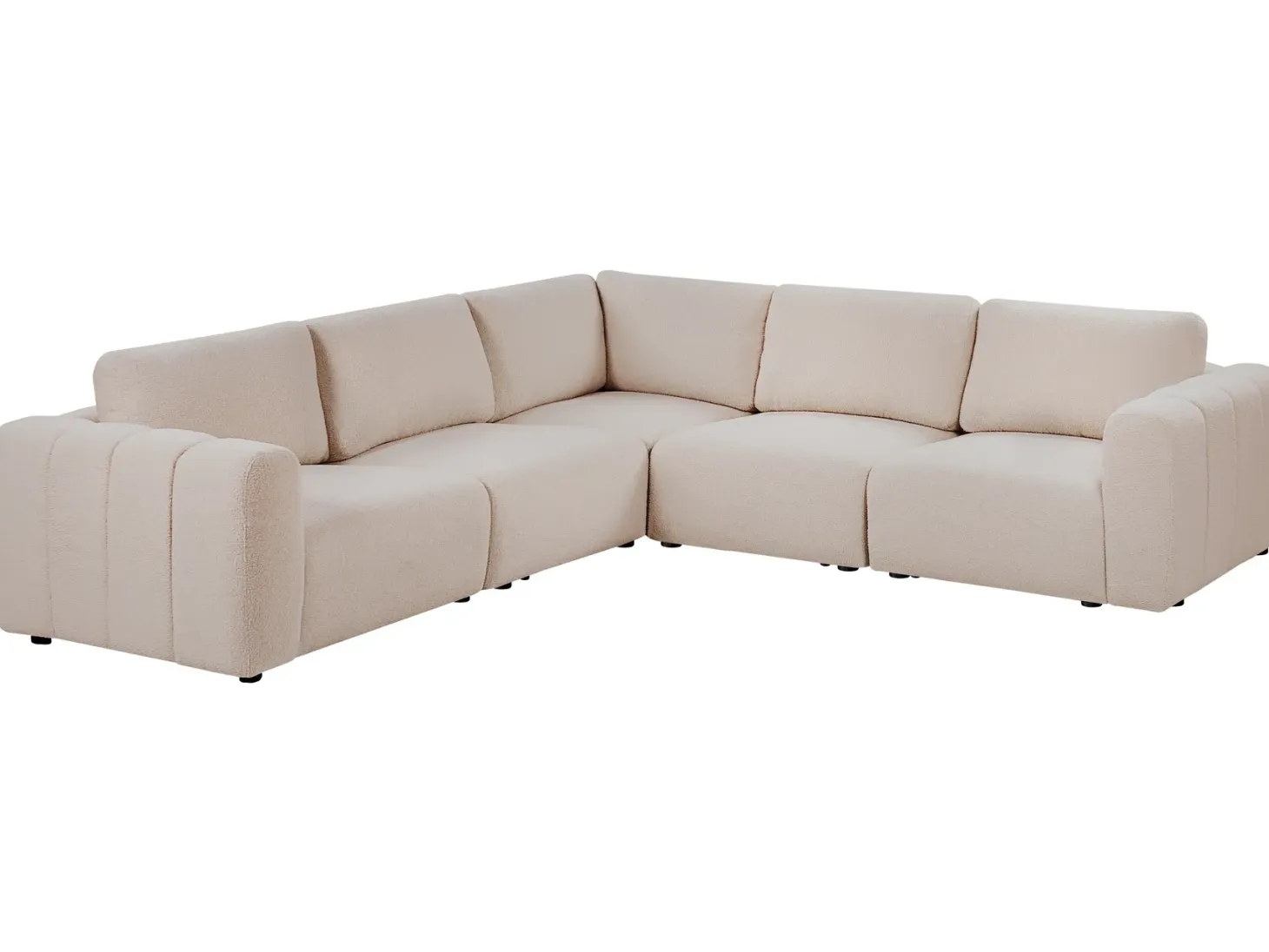 KIVVIK 5 personers Hjørnesofa modul Højrevendt Beige Boucle
