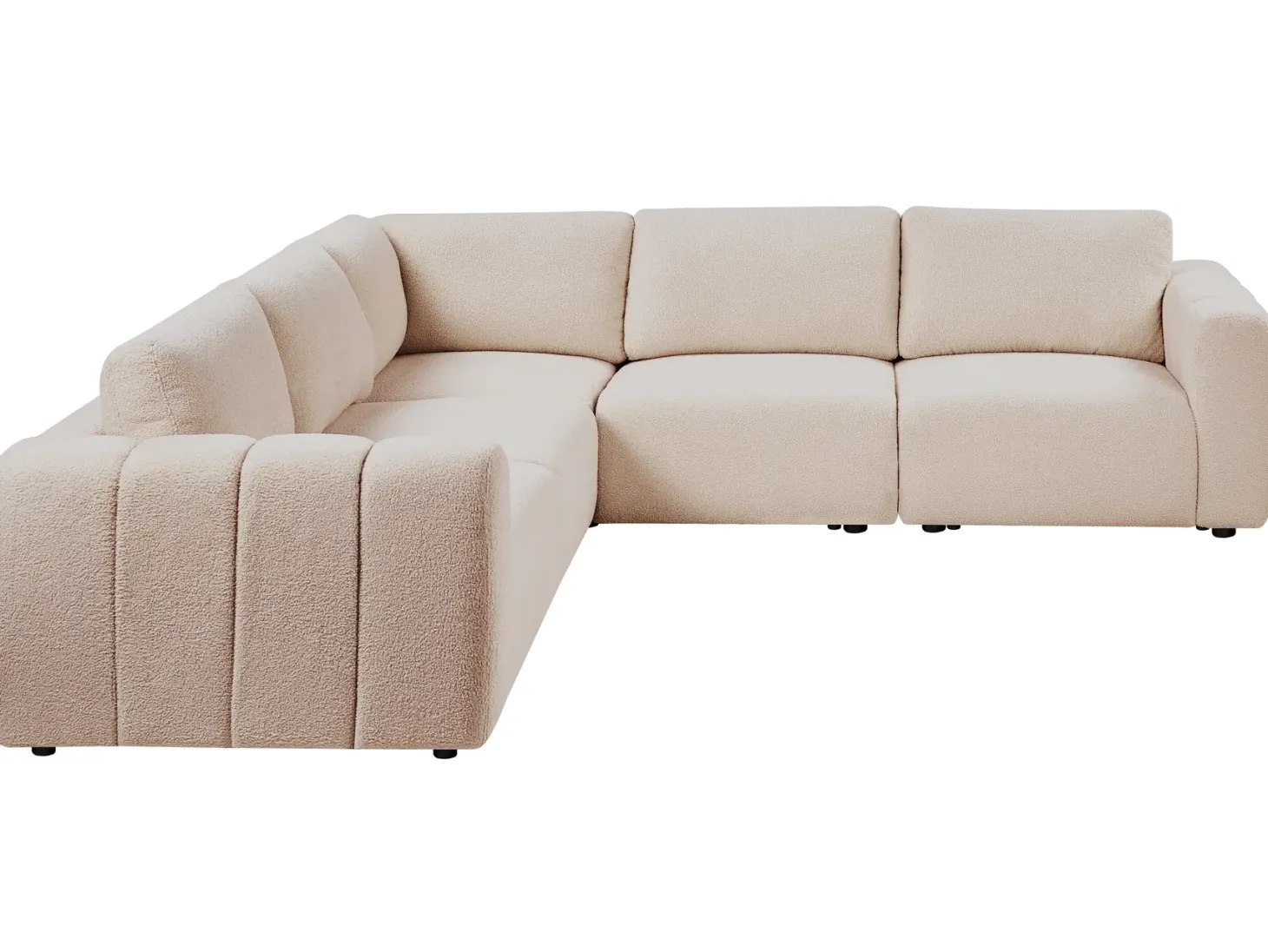 KIVVIK 5 personers Hjørnesofa modul Højrevendt Beige Boucle