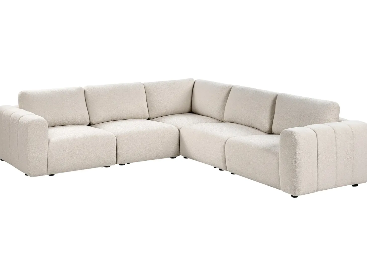 KIVVIK 5 personers Hjørnesofa modul Venstrevendt Cremehvid Boucle