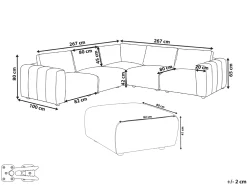 KIVVIK 5 personers Hjørnesofa modul Venstrevendt Beige Boucle med fodskammel