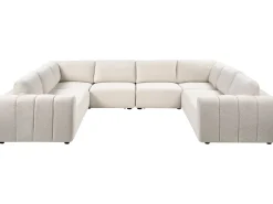 KIVVIK 8 personers U-formet modulsofa Cremehvid Boucle