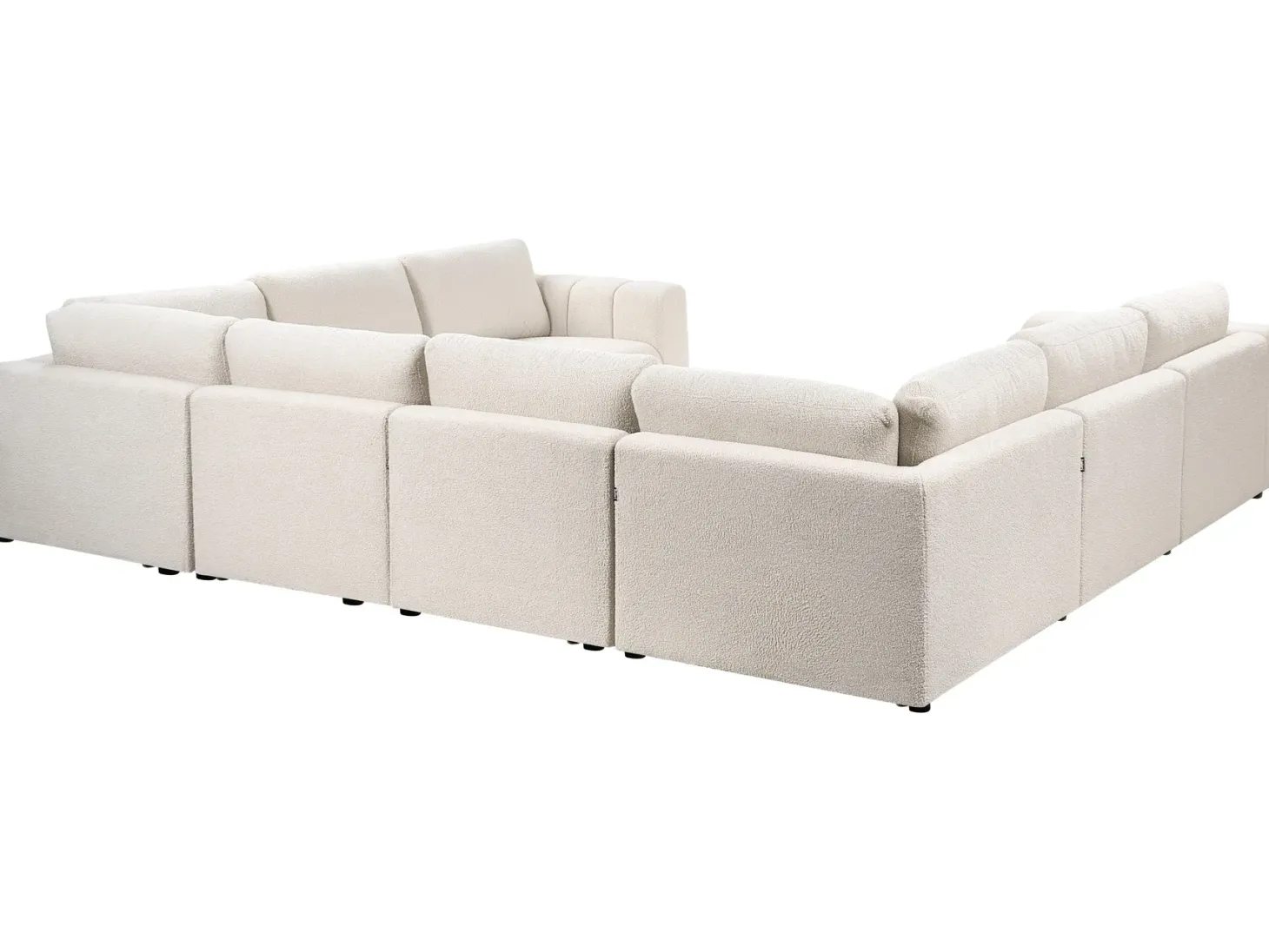 KIVVIK 8 personers U-formet modulsofa Cremehvid Boucle