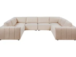 KIVVIK 8 personers U-formet modulsofa Beige Boucle