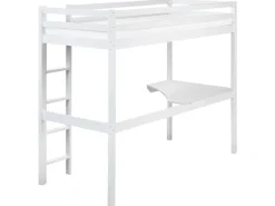 Køjeseng med skrivebord Fyretræ LOURY 90 x 200 cm Hvid