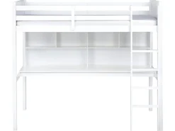 Køjeseng med skrivebord Fyretræ FOUCAMONT 90 x 200 cm Hvid