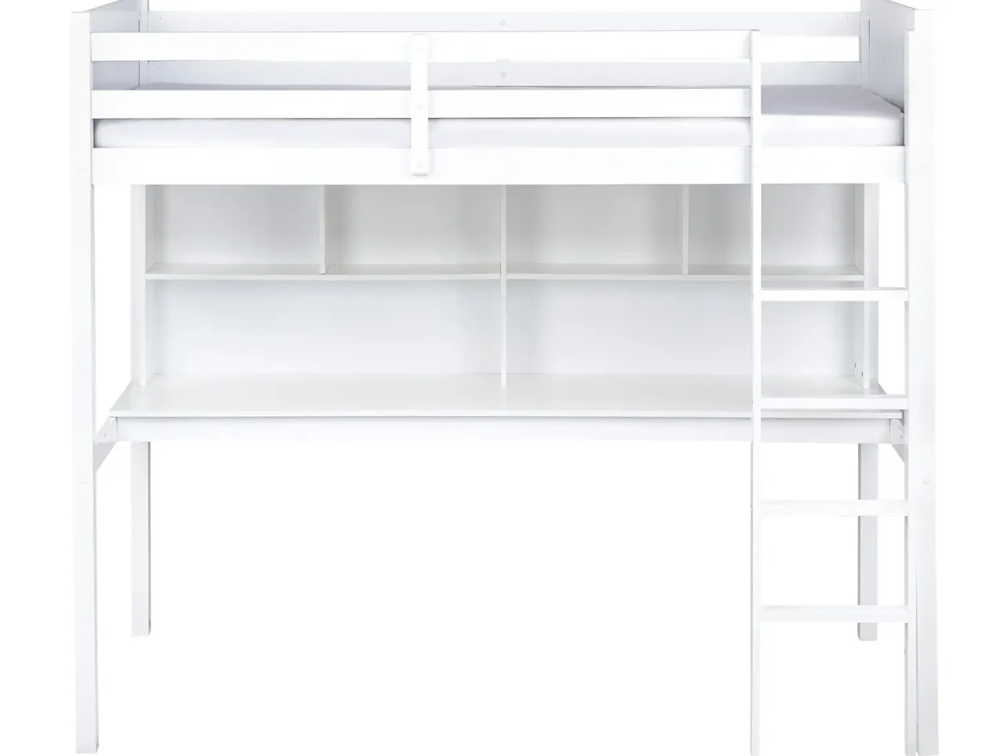 Køjeseng med skrivebord Fyretræ FOUCAMONT 90 x 200 cm Hvid