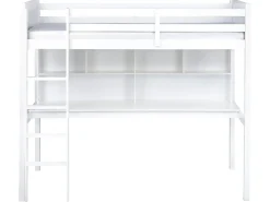 Køjeseng med skrivebord Fyretræ FOUCAMONT 90 x 200 cm Hvid