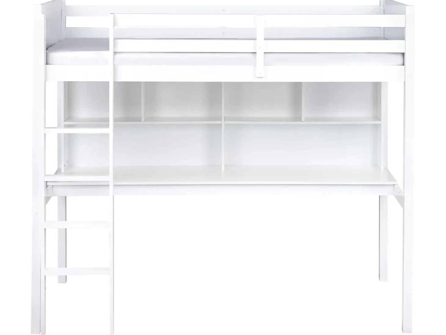 Køjeseng med skrivebord Fyretræ FOUCAMONT 90 x 200 cm Hvid