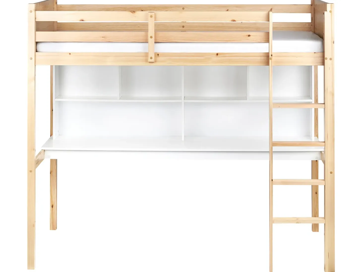 Køjeseng med skrivebord Fyretræ FOUCAMONT 90 x 200 cm Lysebrun