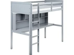 Køjeseng med skrivebord Fyretræ FOUCAMONT 90 x 200 cm Grå