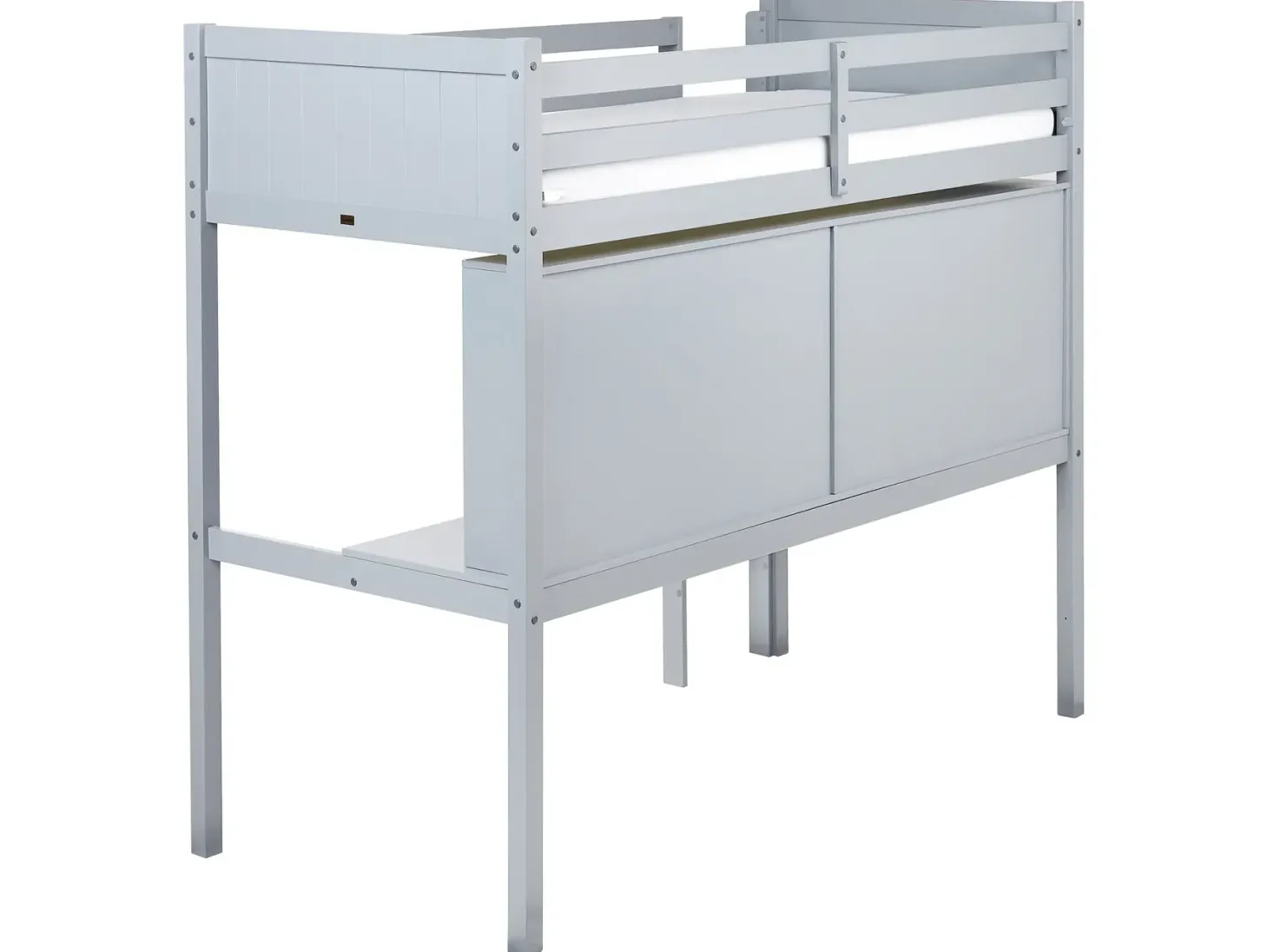 Køjeseng med skrivebord Fyretræ FOUCAMONT 90 x 200 cm Grå