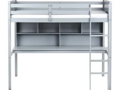 Køjeseng med skrivebord Fyretræ FOUCAMONT 90 x 200 cm Grå