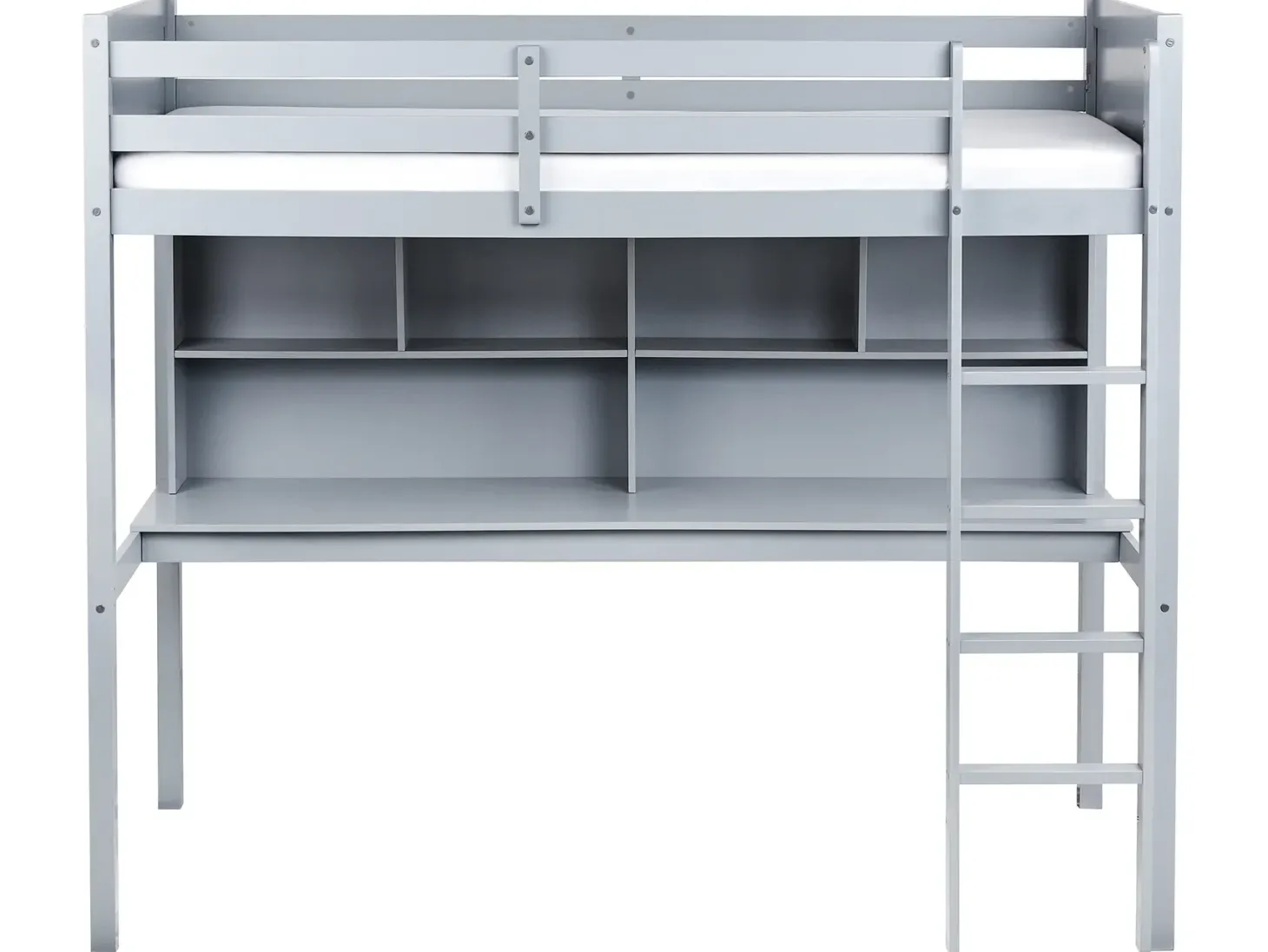 Køjeseng med skrivebord Fyretræ FOUCAMONT 90 x 200 cm Grå