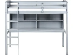 Køjeseng med skrivebord Fyretræ FOUCAMONT 90 x 200 cm Grå