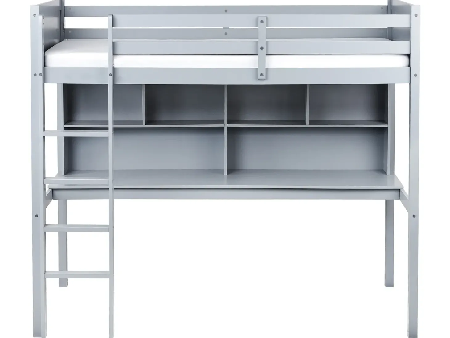 Køjeseng med skrivebord Fyretræ FOUCAMONT 90 x 200 cm Grå