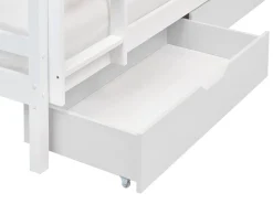 Køjeseng med skuffer Hus Fyretræ TERNAS 90 x 200 cm med opbevaring Hvid