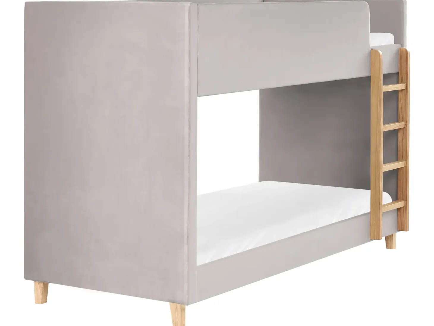 Køjeseng Velour CHOCQUES 90 x 200 cm Lysegrå