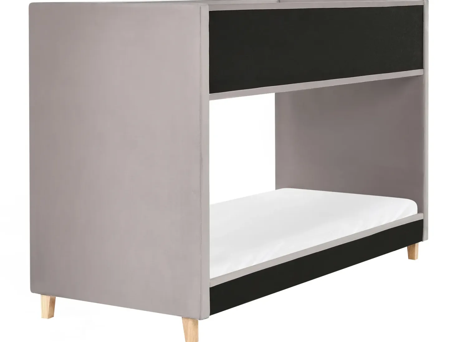 Køjeseng Velour CHOCQUES 90 x 200 cm Lysegrå
