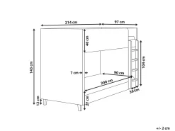 Køjeseng Velour CHOCQUES 90 x 200 cm Pastellrosa