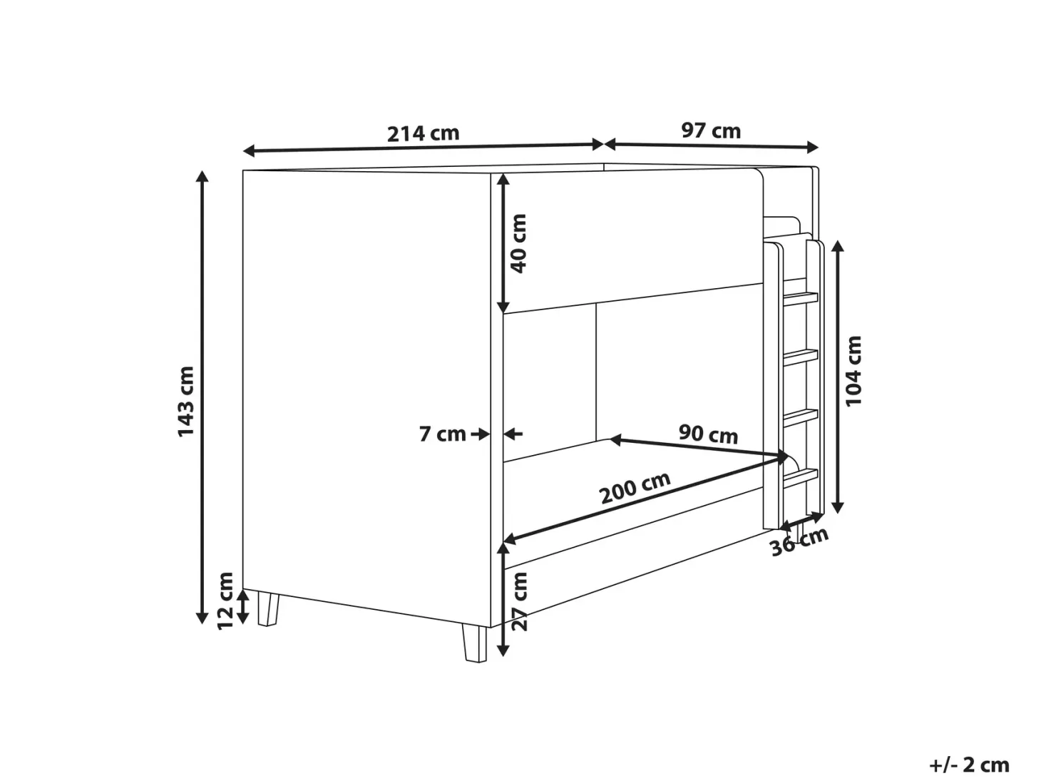 Køjeseng Velour CHOCQUES 90 x 200 cm Pastellrosa