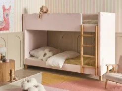 Køjeseng Velour CHOCQUES 90 x 200 cm Pastellrosa