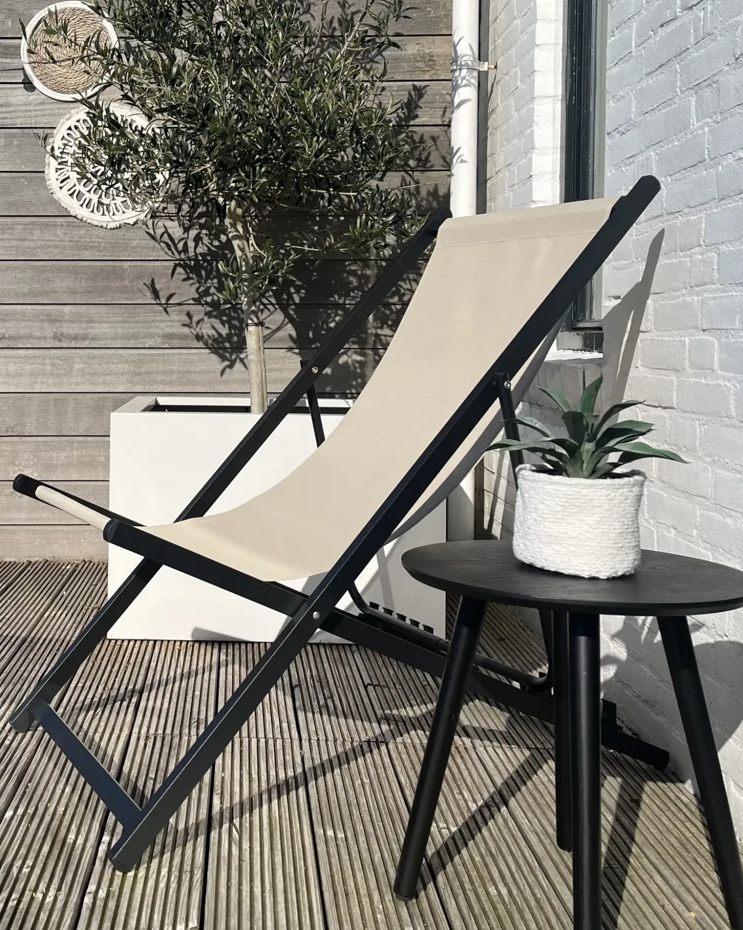 Klap dækstol LOCRI II Metal Beige